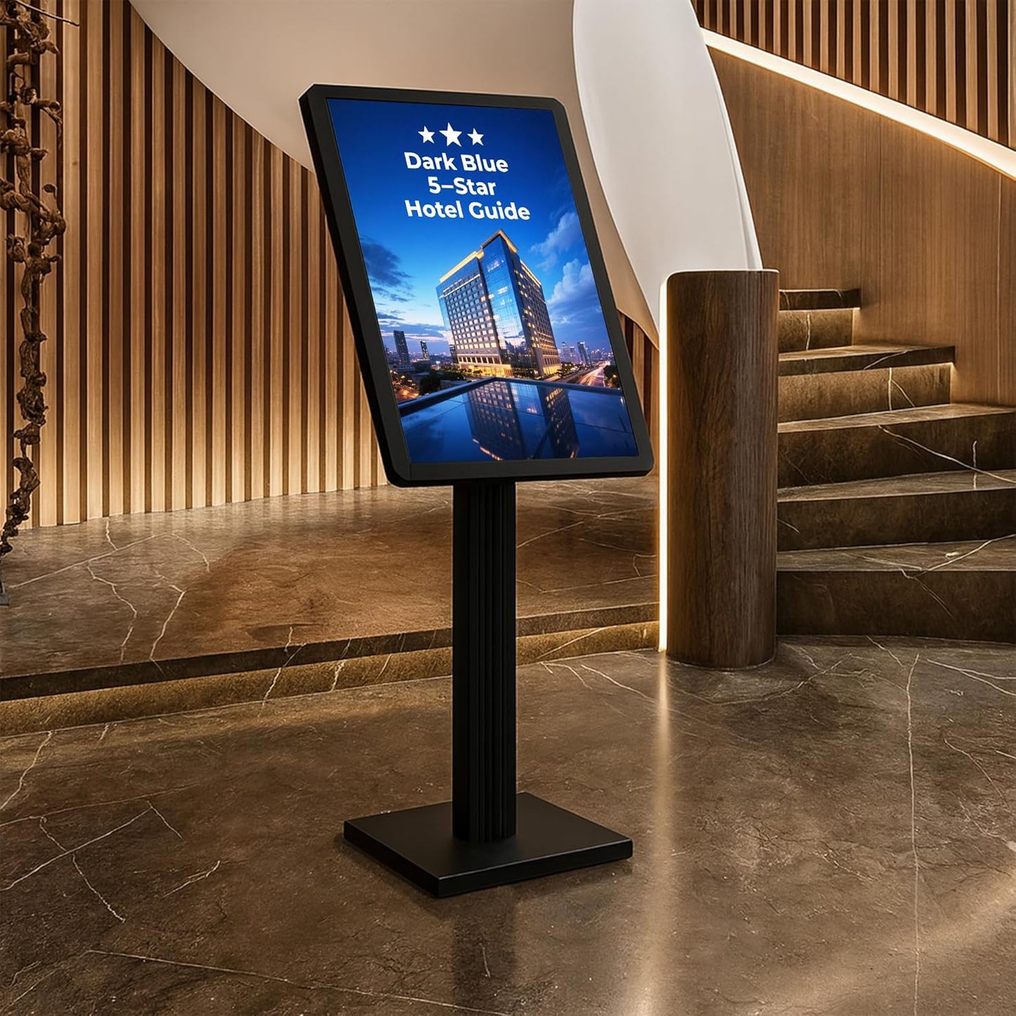 Aluminum Floor Standing Menu Sign Holder – 29x21.6" Pedestal Stand, Top - Loading Display Board for Restaurants, Cafés, Hotels - CrazyAnt