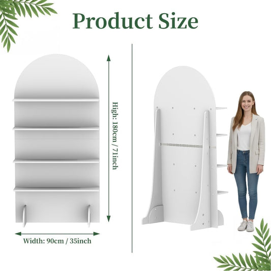 Original Design Wooden Champagne Wall Arch with 4 Shelves for Weddings, Parties & Events - CrazyAnt