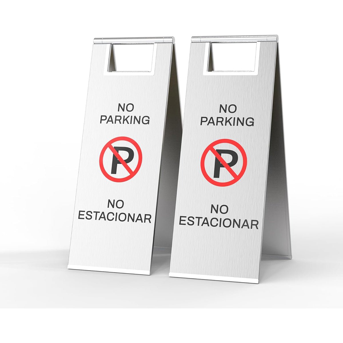 Stainless Steel No Parking Sign – Portable Foldable A - Frame Stand, 2 - Pack - CrazyAnt