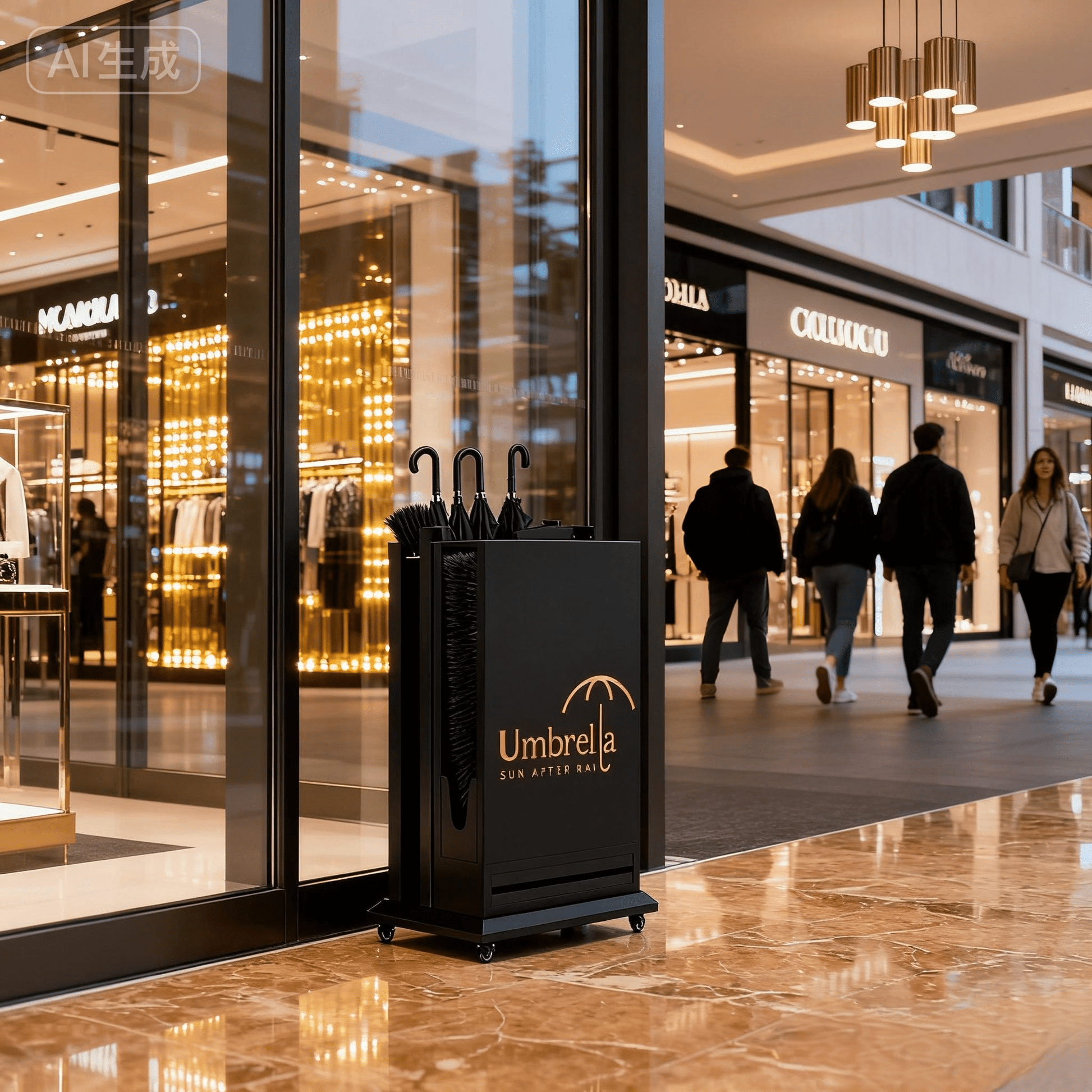 Umbrella Bag Dispenser, Commercial Dual - Slot Wet Wrapper Stand for Long & Short Umbrellas, Metal Organizer for Hotels, Offices & Supermarkets - CrazyAnt