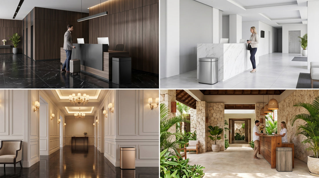 Hotel Lobby Trash Can: 6 Finish Rules - CrazyAnt