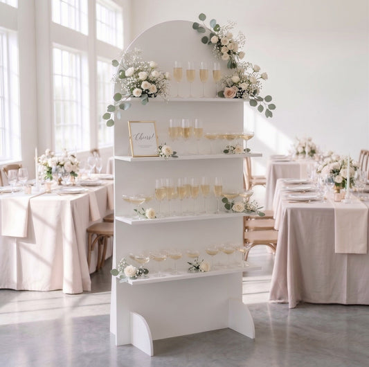 How to Style a Wooden Champagne Rack for a Wedding - CrazyAnt