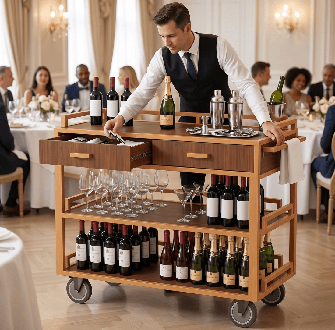 Open Shelf Wine Cart: 6 Mid-Service Refill Wins - CrazyAnt