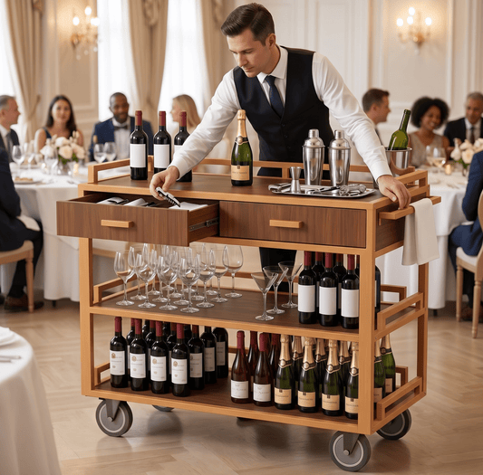 Open Shelf Wine Cart: 6 Mid-Service Refill Wins - CrazyAnt