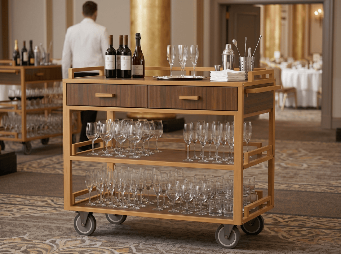 Stemware Staging Cart: 6 Setup Controls - CrazyAnt
