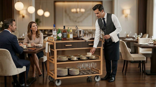 Why a Hidden Storage Drawer Makes a Beverage Service Cart More Practical for Hotel Restaurants - CrazyAnt