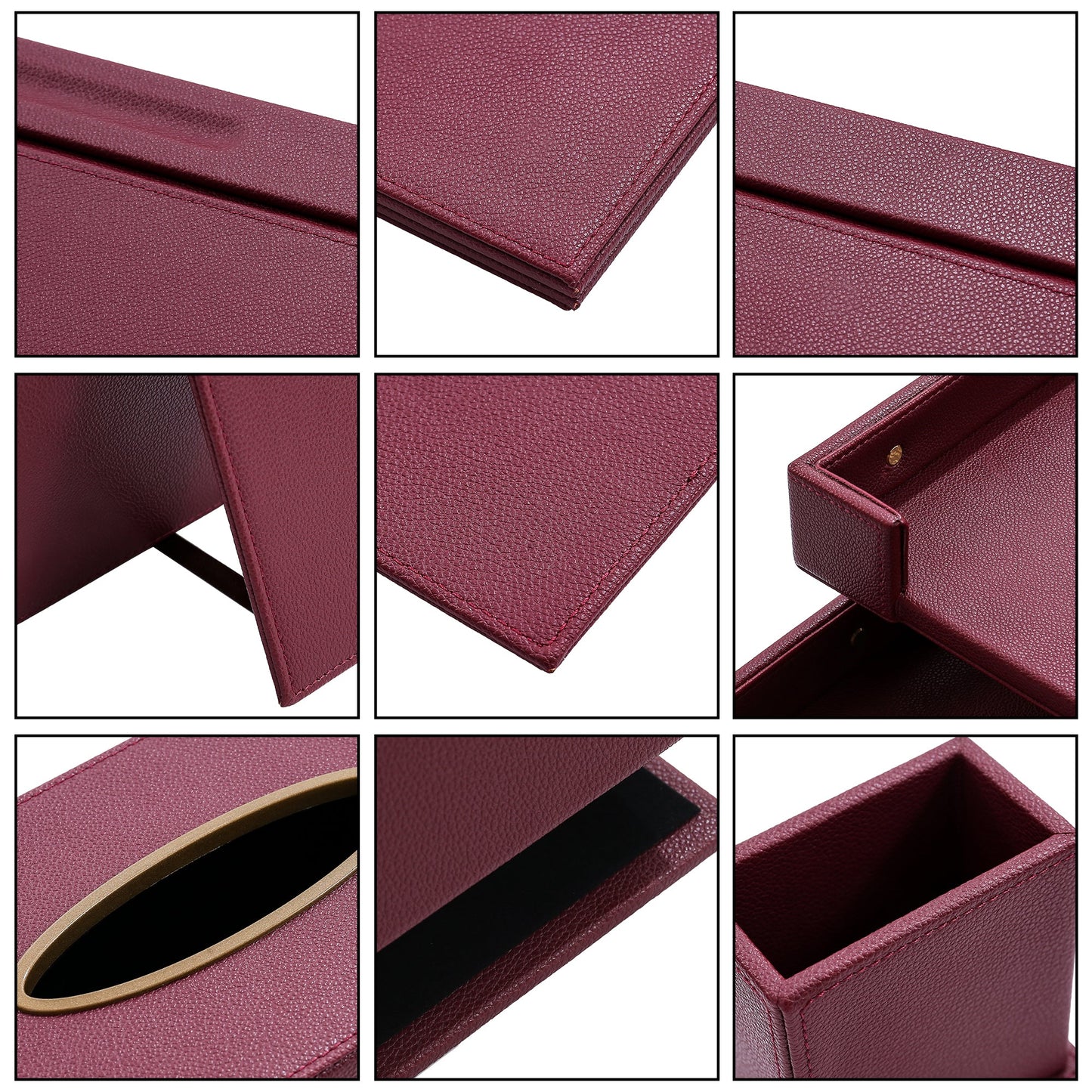 13 - Piece Leather Desk Set for Hotel & Office, Executive Desk Accessories Set with Desk Pad, Document Tray, Pen Holder, Tissue Box & More - CrazyAnt