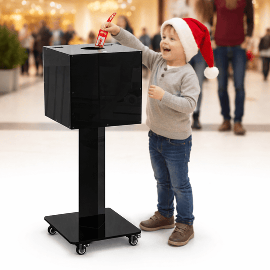 13.8" Extra - Large Acrylic Raffle Box with Lock & Wheels for Events - CrazyAnt