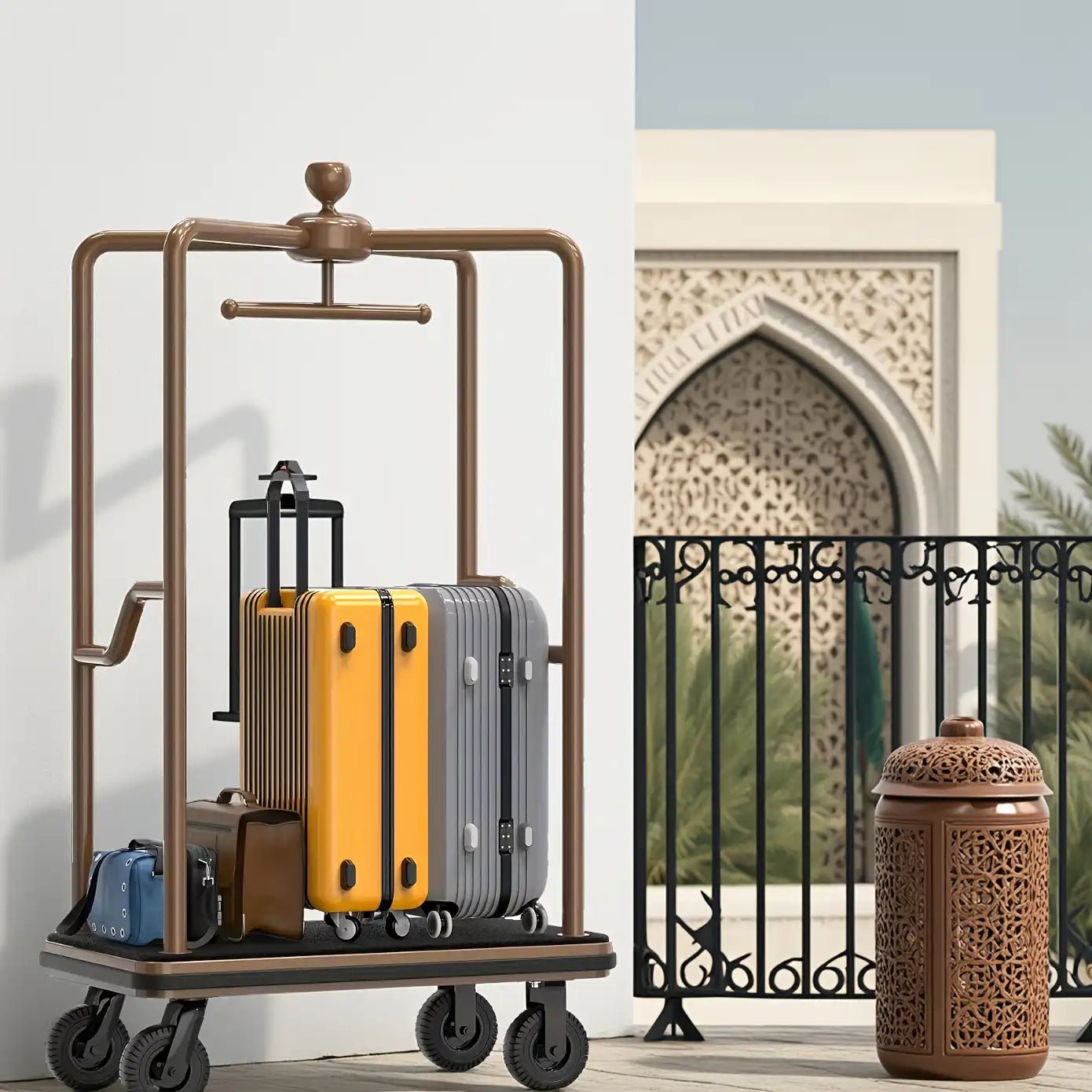 1500 lbs Bellhop Cart – Rustproof Steel Frame & 8" Quiet Wheels - CrazyAnt