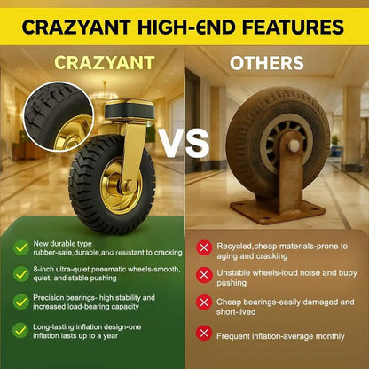 1500 lbs Bellhop Cart – Rustproof Steel Frame & 8" Quiet Wheels - CrazyAnt