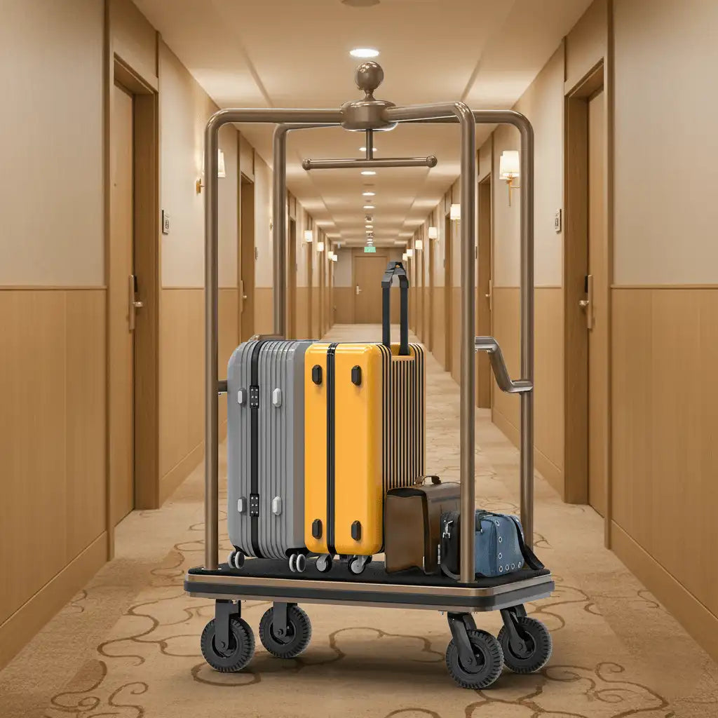 1500 lbs Bellhop Cart – Rustproof Steel Frame & 8" Quiet Wheels