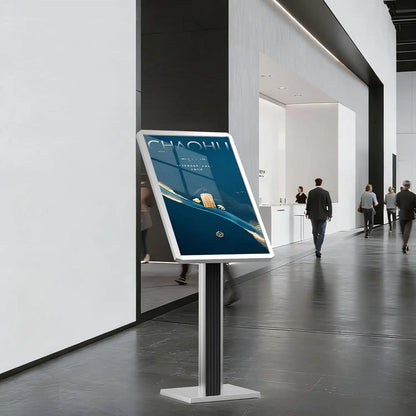 Menu Display Stand – 29x21.6" Aluminum Pedestal with Top-Loading Board for Restaurants, Cafés, Hotels