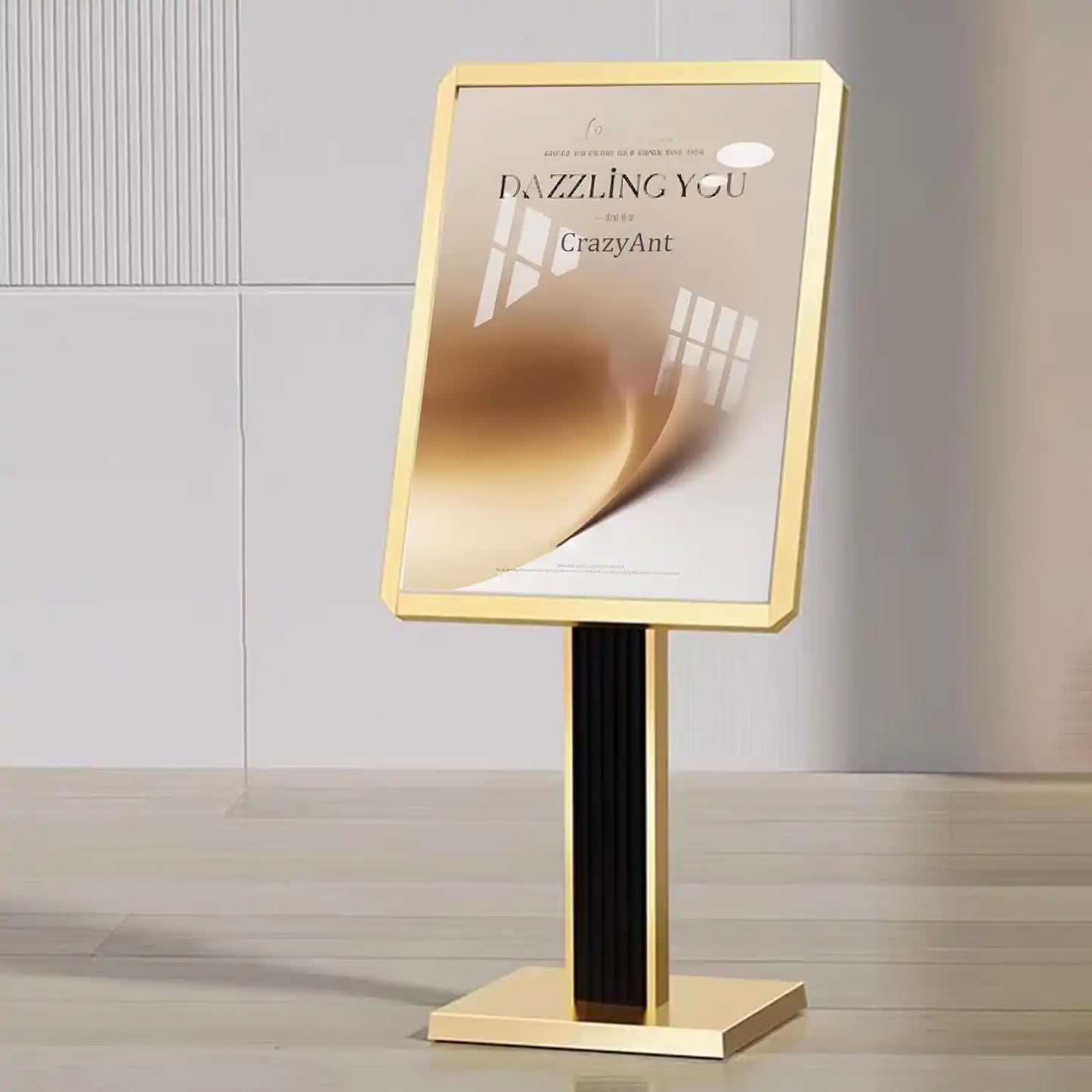 Menu Display Stand – 29x21.6" Aluminum Pedestal with Top-Loading Board for Restaurants, Cafés, Hotels