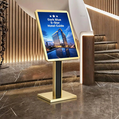 Menu Display Stand – 29x21.6" Aluminum Pedestal with Top-Loading Board for Restaurants, Cafés, Hotels