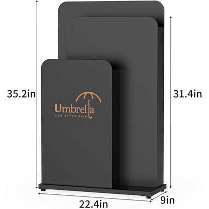 Umbrella stand holder dimensions showing 35.2 x 22.4 x 9 inch specifications for commercial hotel lobby entrance furniture planning