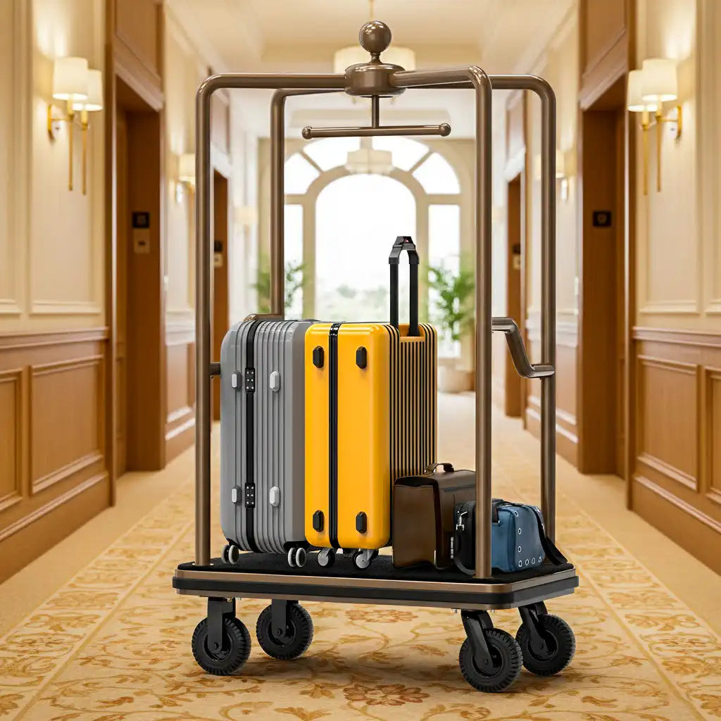 Professional hotel luggage cart from CrazyAnt hotel supplies suppliers for luxury hospitality and bellman service
