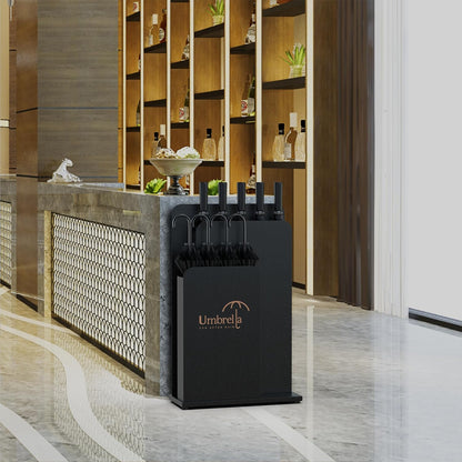 Elegant umbrella stand placed in luxury hotel reception area showcasing sophisticated commercial hospitality furniture for upscale establishments