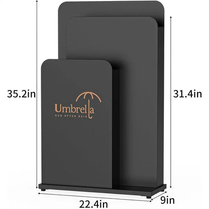 Commercial Indoor Umbrella Stand – Tall Wet Umbrella Holder with Drip Tray, Black for Lobby, Entryway, Hotel & Office - CrazyAnt