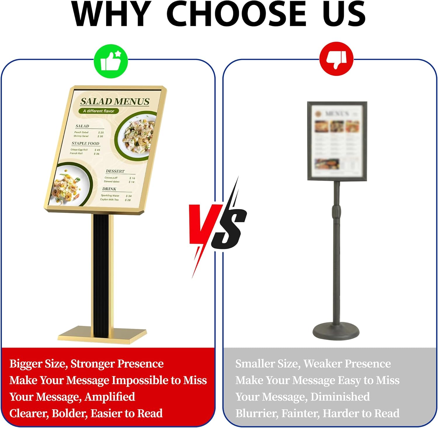 Menu Display Stand – 29x21.6" Aluminum Pedestal with Top - Loading Board for Restaurants, Cafés, Hotels - CrazyAnt
