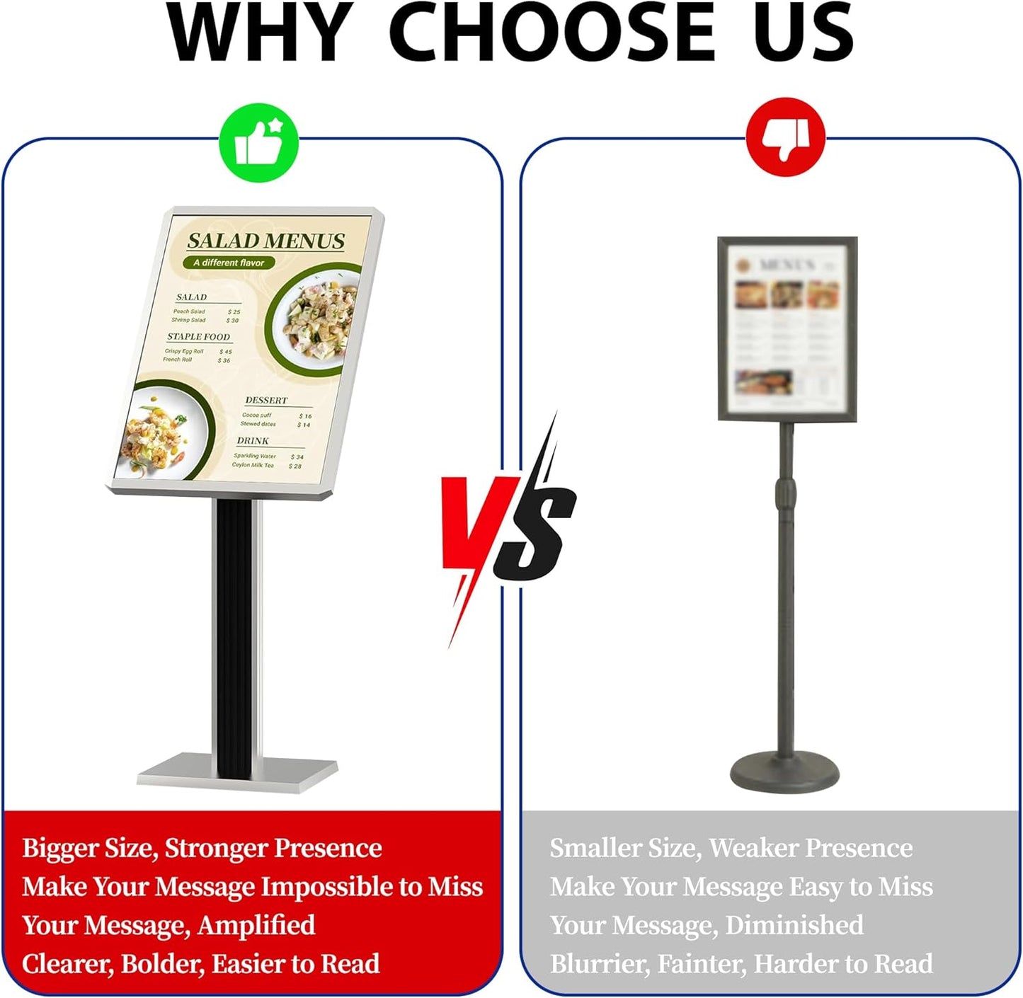 Menu Display Stand – 29x21.6" Aluminum Pedestal with Top - Loading Board for Restaurants, Cafés, Hotels - CrazyAnt