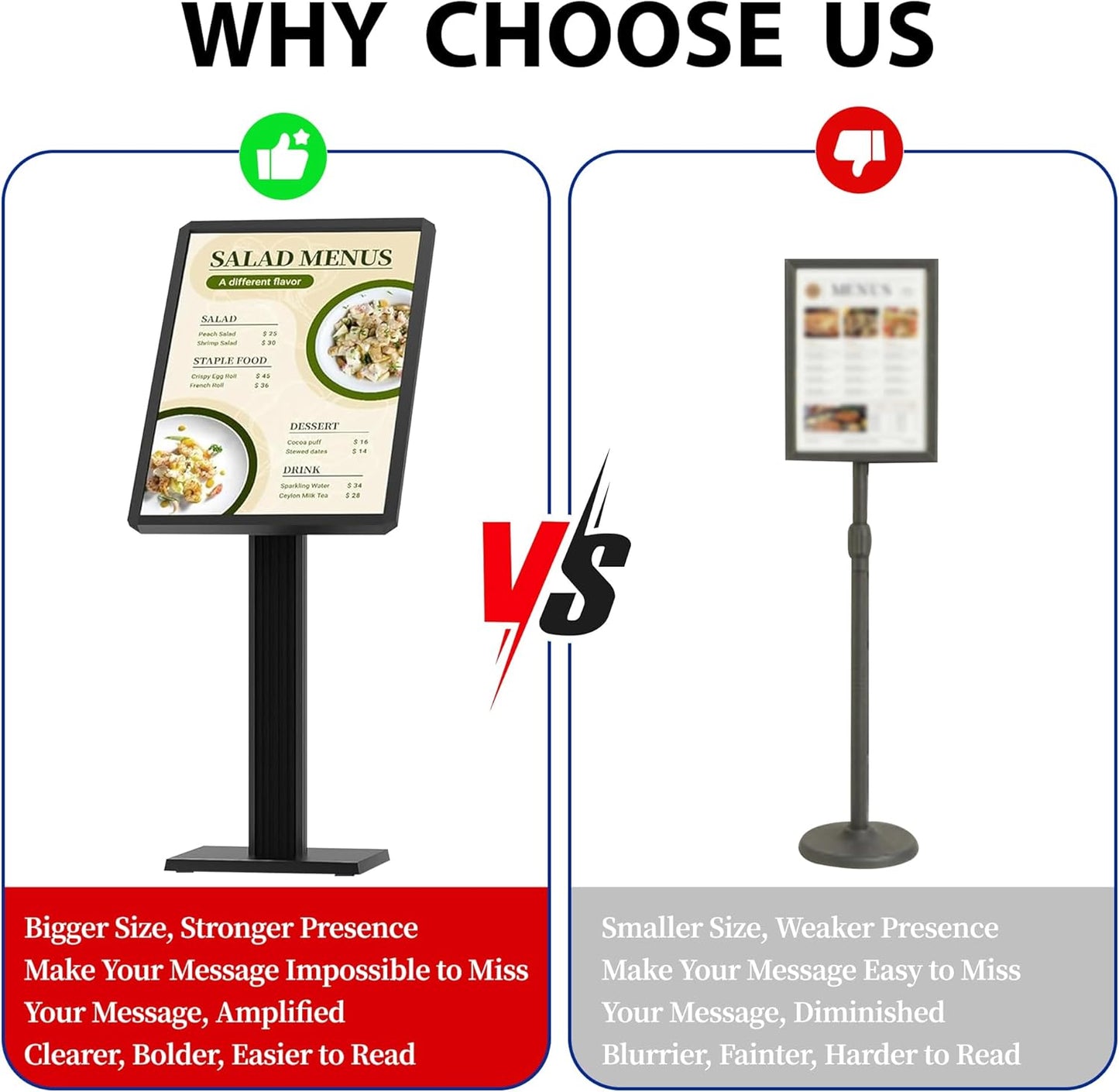 Menu Display Stand – 29x21.6" Aluminum Pedestal with Top - Loading Board for Restaurants, Cafés, Hotels - CrazyAnt
