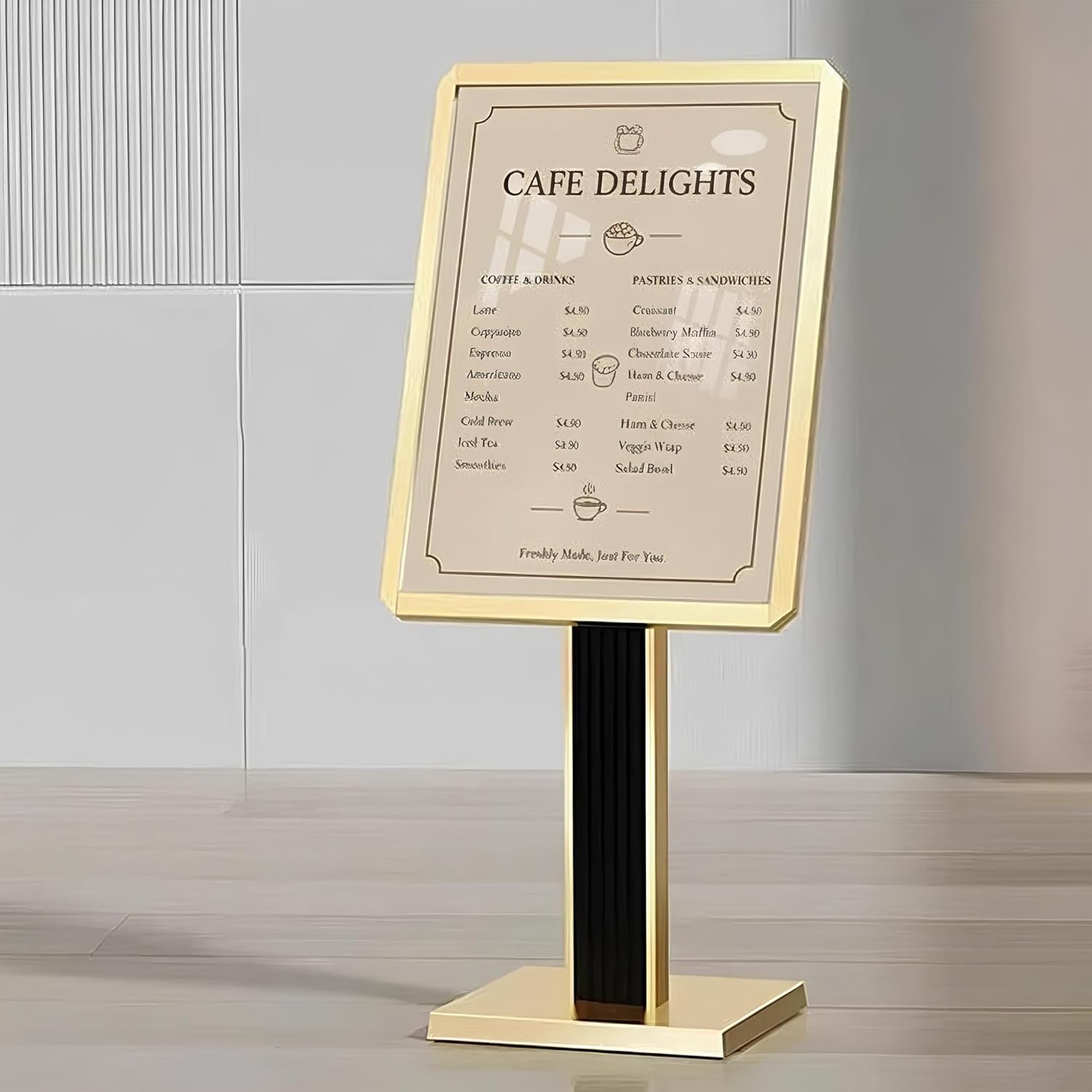 Menu Display Stand – 29x21.6" Aluminum Pedestal with Top - Loading Board for Restaurants, Cafés, Hotels - CrazyAnt