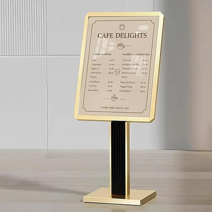 Menu Display Stand – 29x21.6" Aluminum Pedestal with Top - Loading Board for Restaurants, Cafés, Hotels - CrazyAnt
