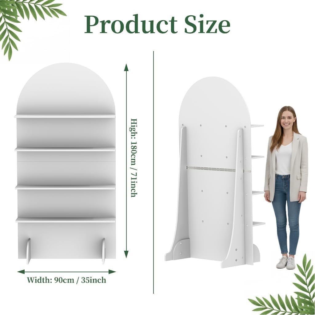 Original Design Wooden Champagne Wall Arch with 4 Shelves for Weddings, Parties & Events - CrazyAnt