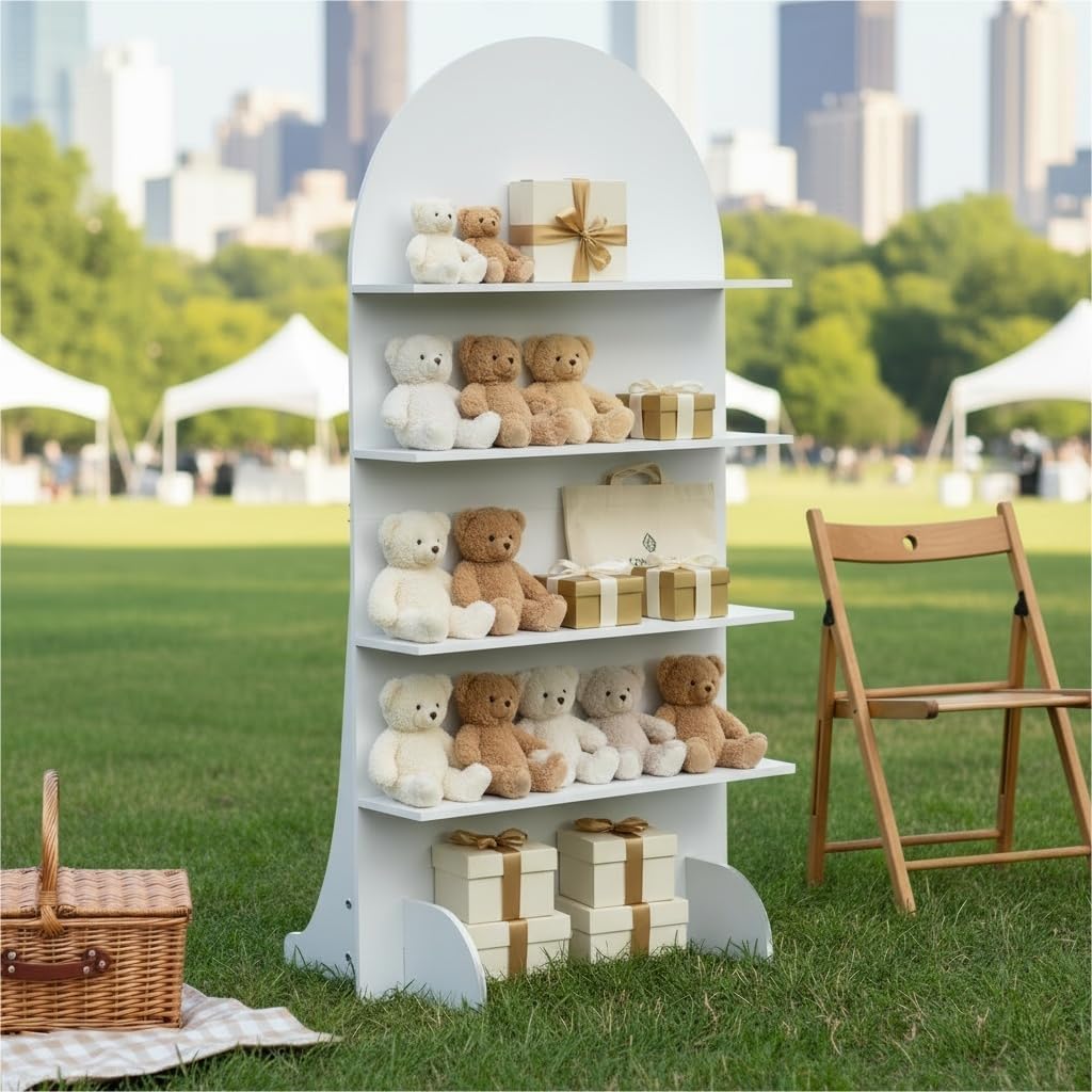 Original Design Wooden Champagne Wall Arch with 4 Shelves for Weddings, Parties & Events - CrazyAnt
