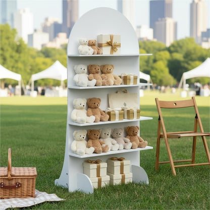Original Design Wooden Champagne Wall Arch with 4 Shelves for Weddings, Parties & Events - CrazyAnt