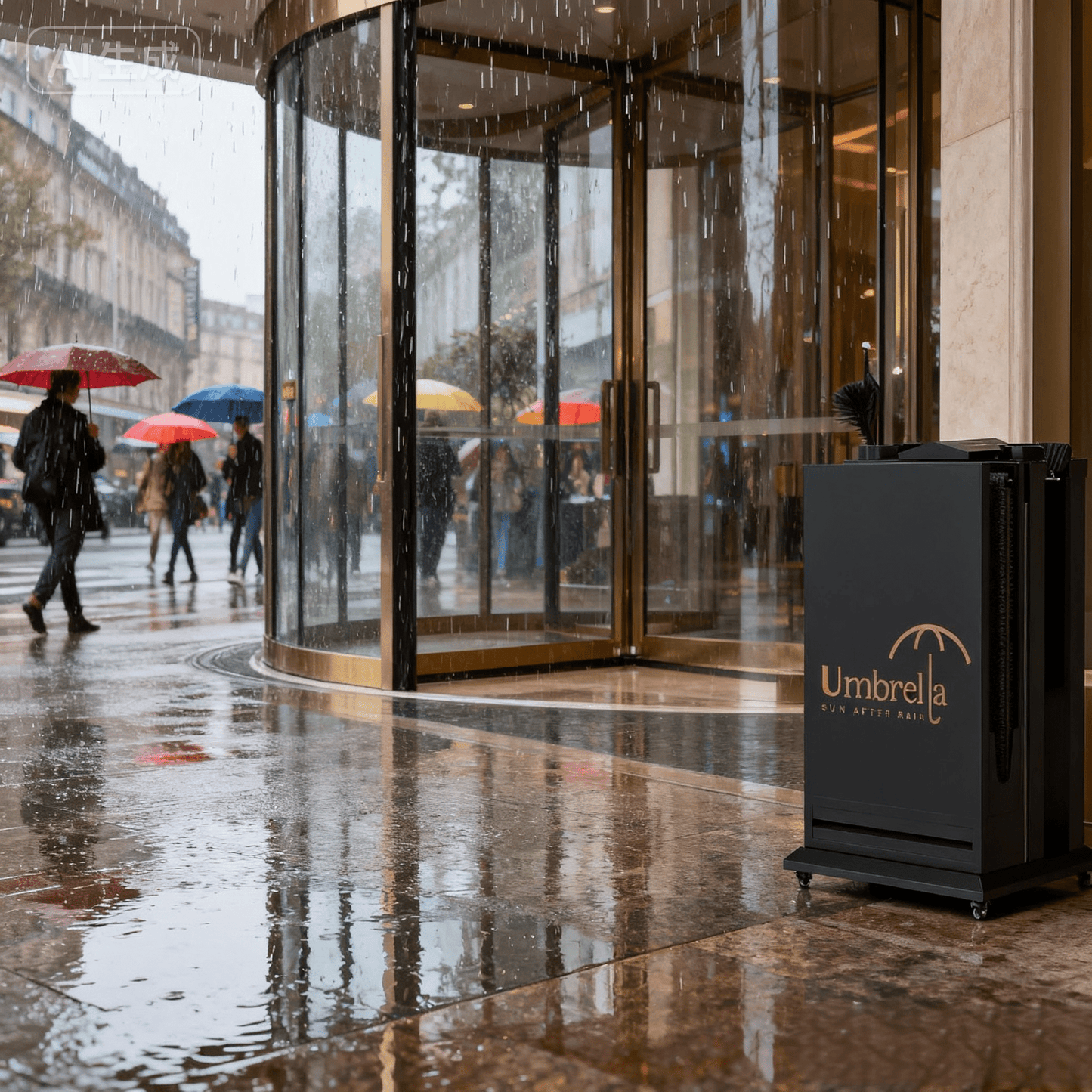 Umbrella Bag Dispenser, Commercial Dual - Slot Wet Wrapper Stand for Long & Short Umbrellas, Metal Organizer for Hotels, Offices & Supermarkets - CrazyAnt