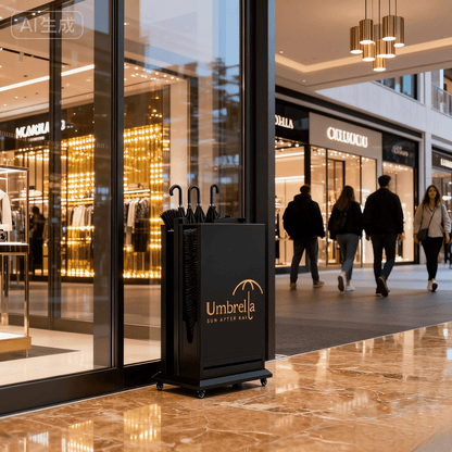 Umbrella Bag Dispenser, Commercial Dual - Slot Wet Wrapper Stand for Long & Short Umbrellas, Metal Organizer for Hotels, Offices & Supermarkets - CrazyAnt