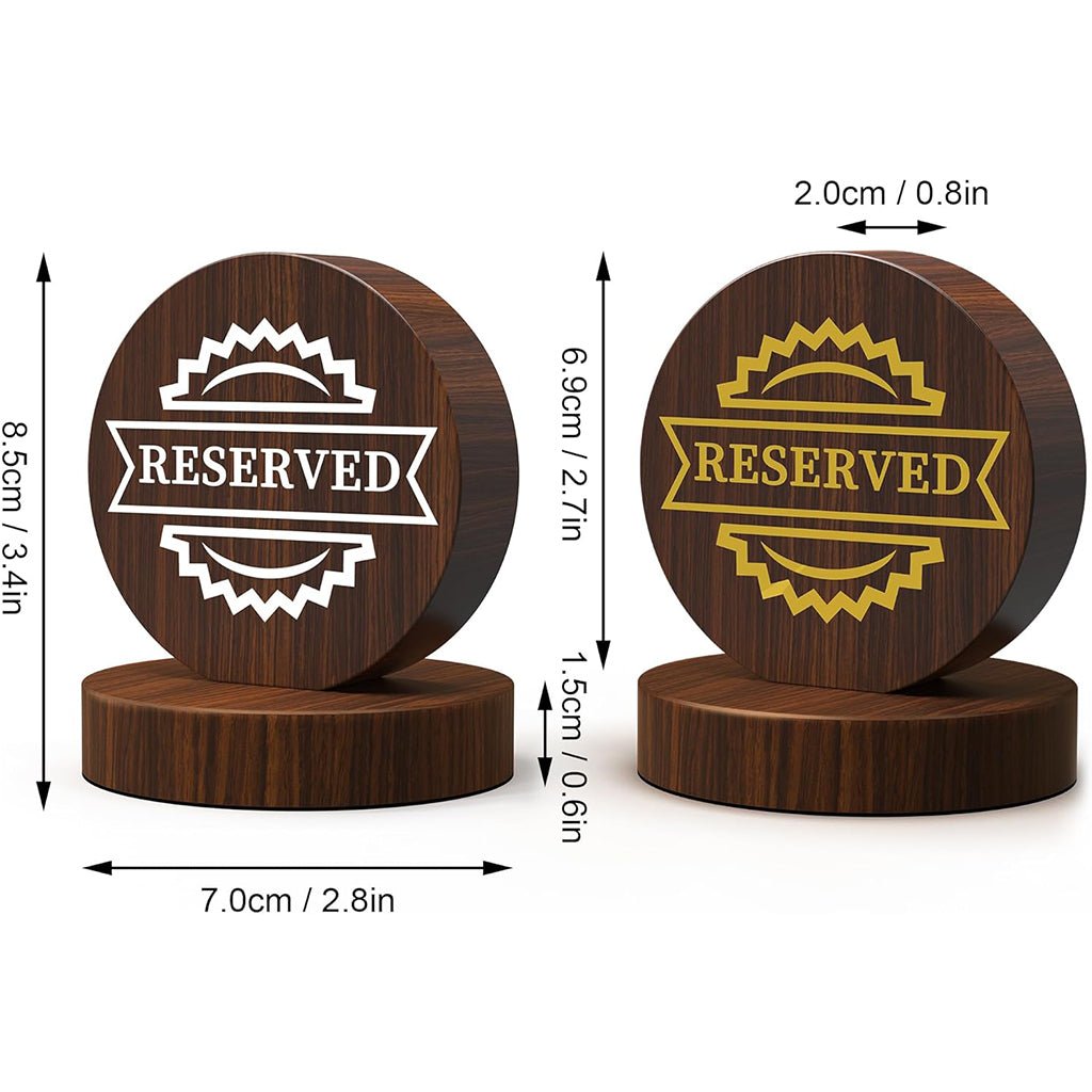 Wooden Table Signs – No Smoking & Reserved Desk Indicators, Premium Wood Grain Double - Sided Tent Cards for Restaurants, Hotels & Cafés - CrazyAnt